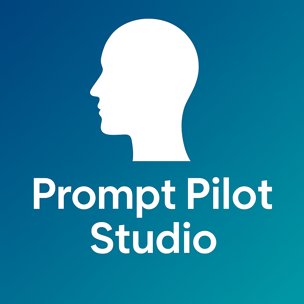 prompt pilot studio logo-clean silhouette profile icon for ENT and medical documentation templates
