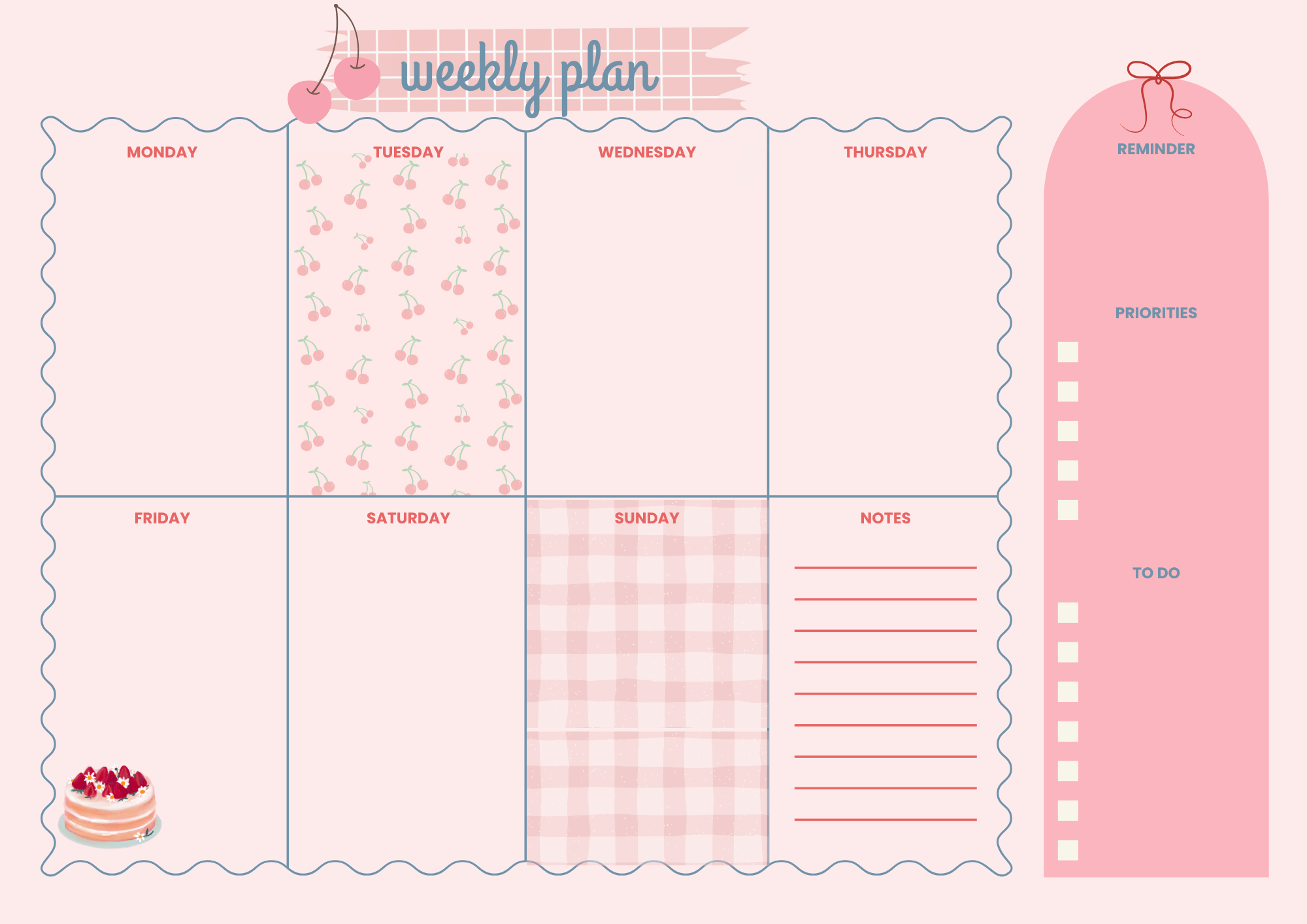 Floral Bliss Weekly Planner – Printable Flower-Themed Planner Template ...
