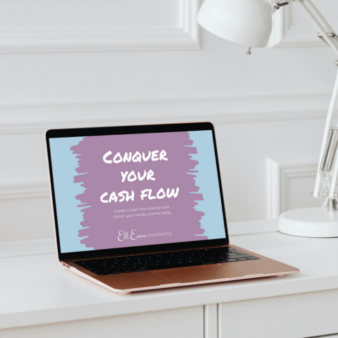 Laptop with presentation on