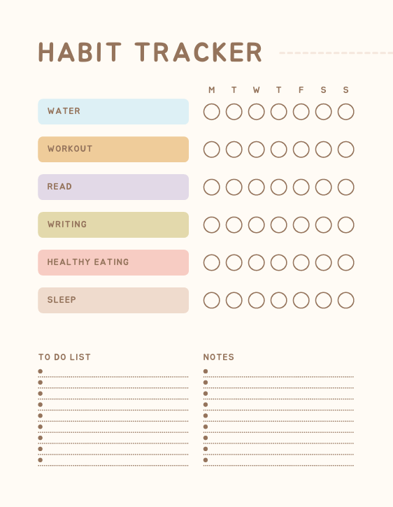"Colorful habit tracker spread with numbered spaces from 1 to over 1,000 – simple bullet journal layout for tracking daily wins, moods, or habits."