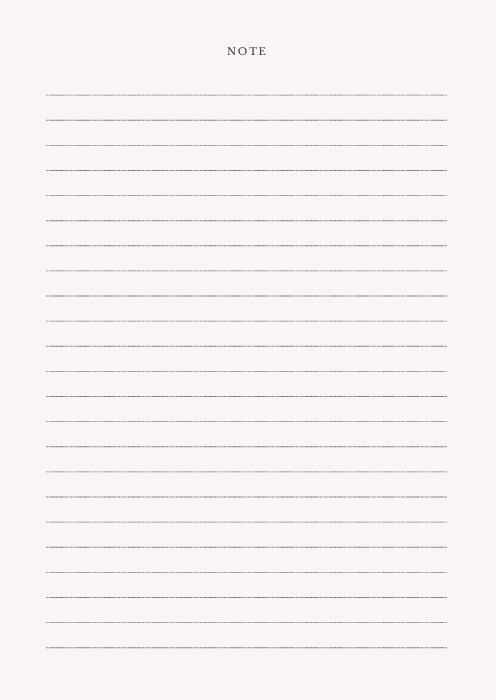 "Notes page from cream minimalist planner with numbered lines for thoughts, reflections, and reminders – simple and elegant."