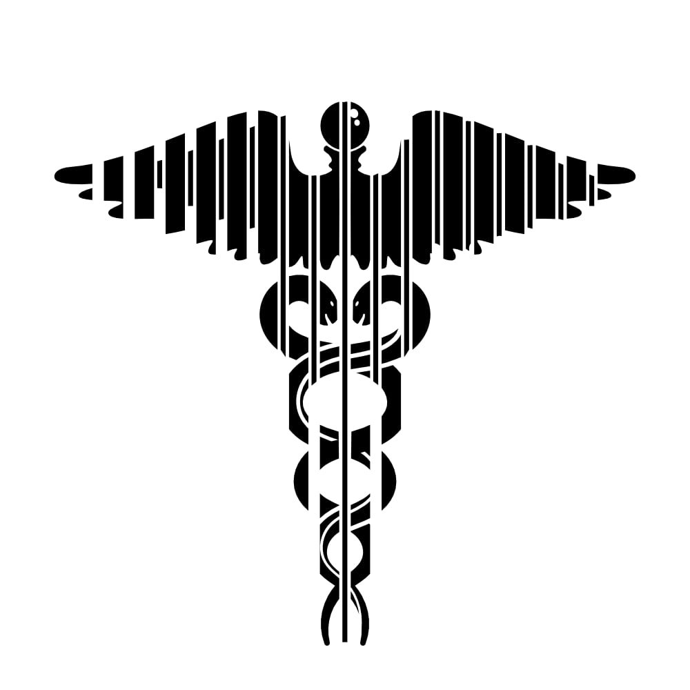 striped medical Caduceus