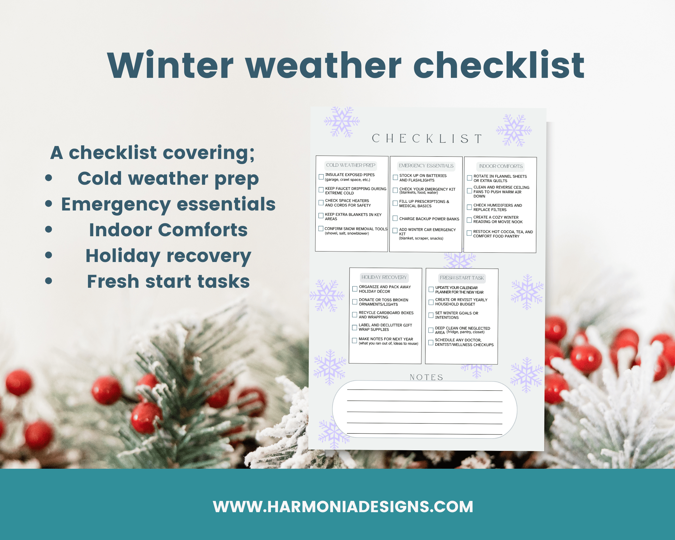 Weather Checklist Sample Winter Weather Checklist – Printable Home Prep Guide - Payhip