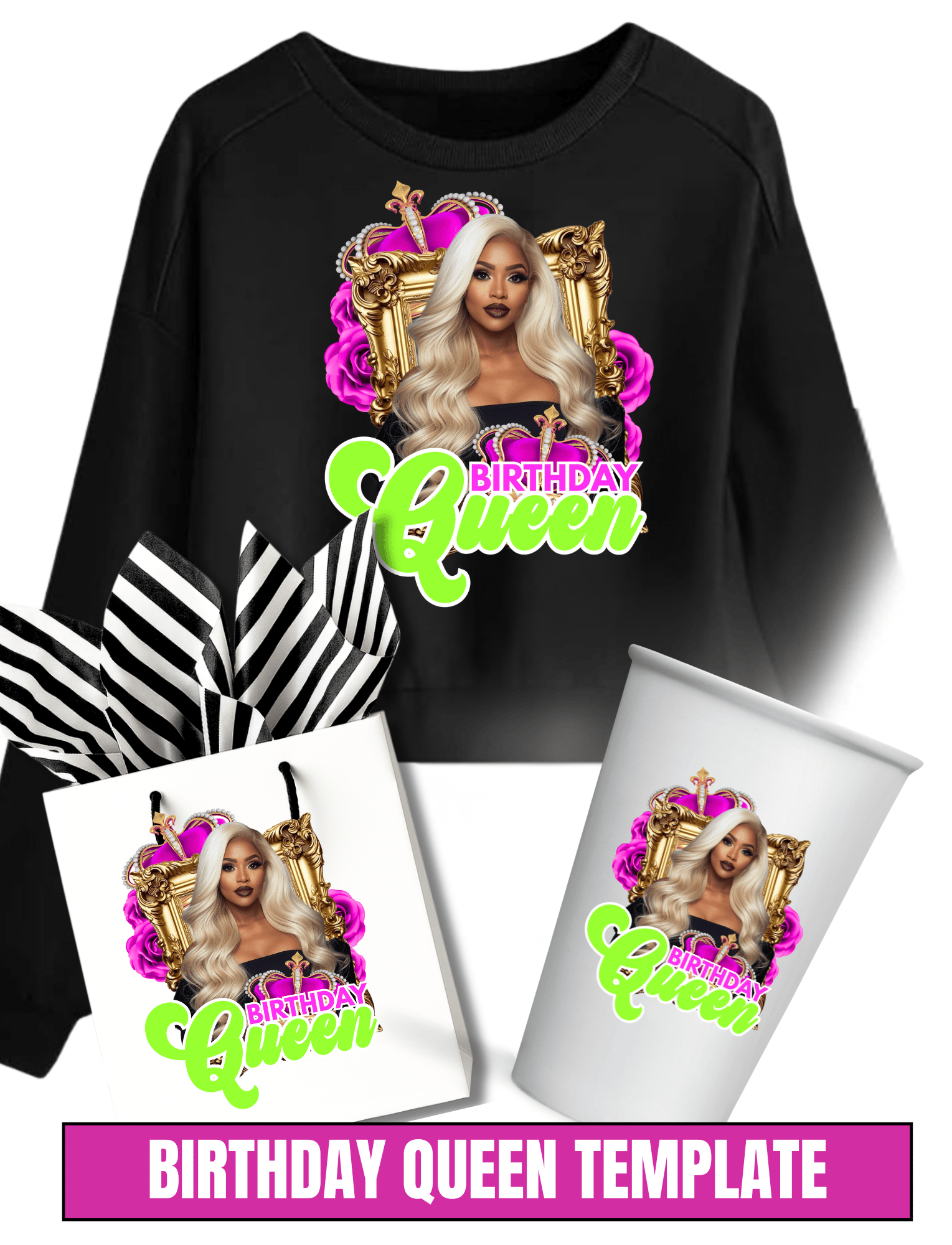 Birthday queen editable template - Payhip