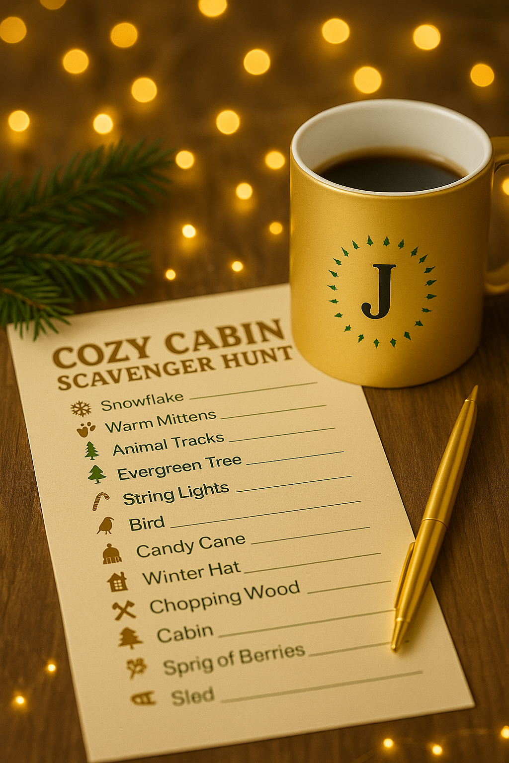 scavenger hunt and ArtsibyJo coffee mug available on etsy