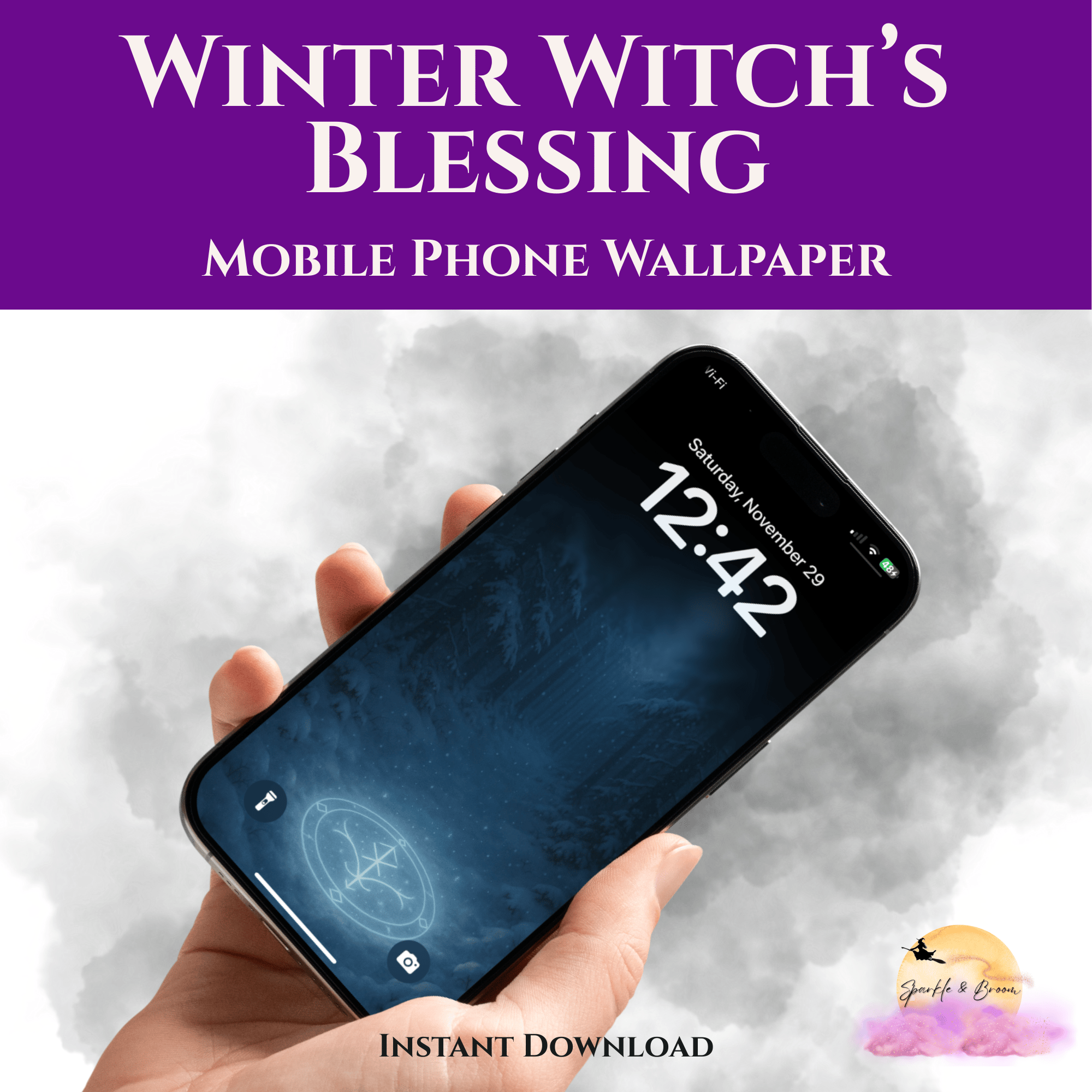 Winter Witch’s Blessing Phone Wallpaper | Frost Sigil Lock Screen - Payhip