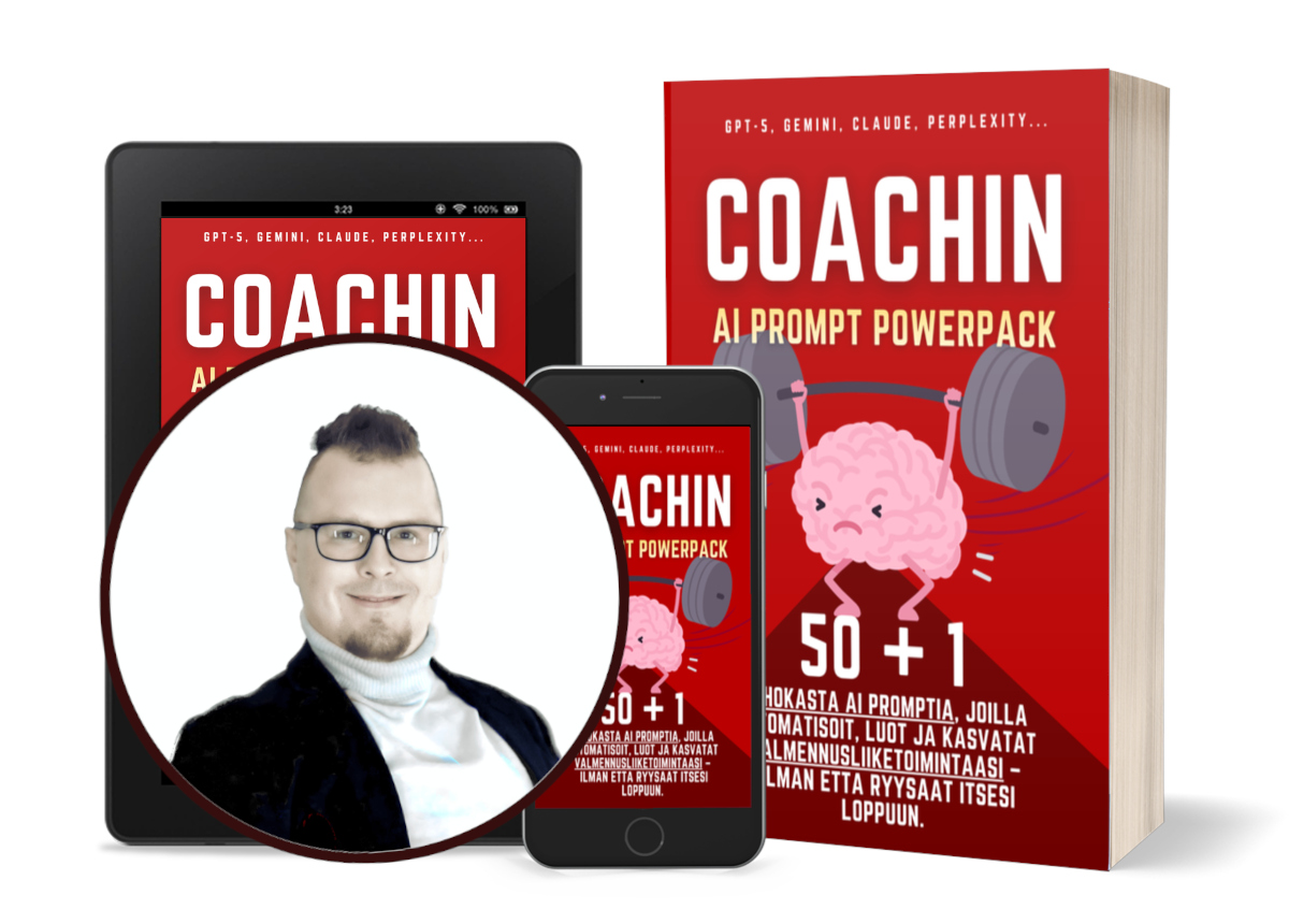 Coachin Prompt PowerPack -kirja sekä Mike Moision AI-valmennus