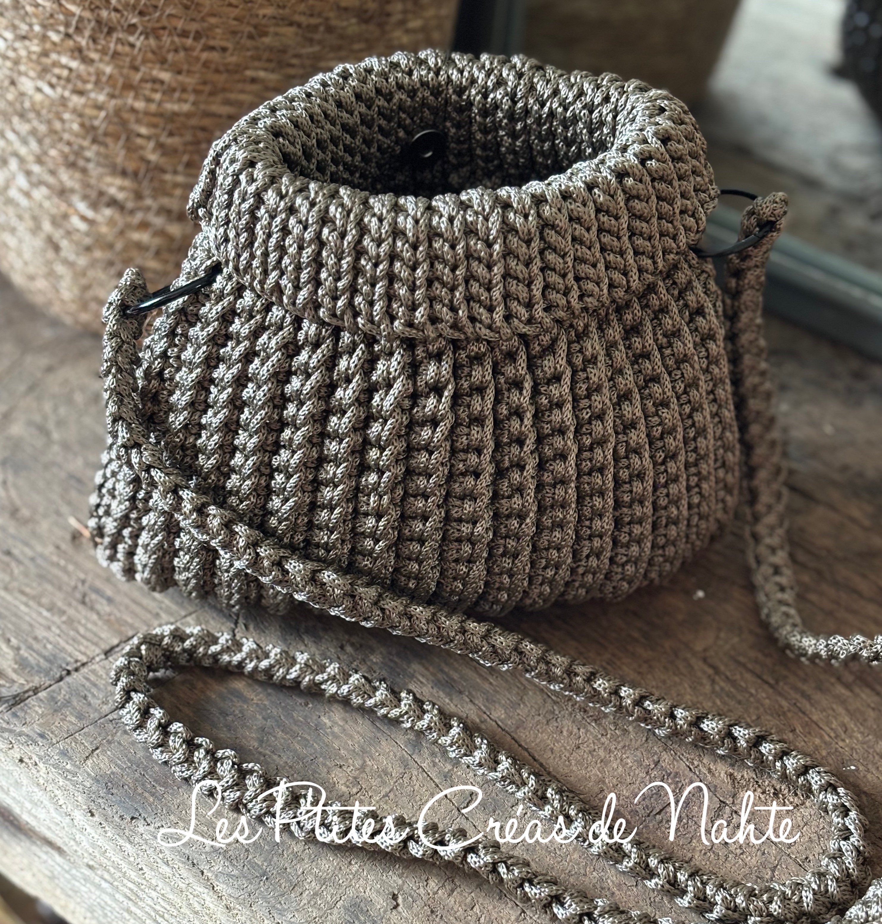 Sac seau crochet beige sable, forme souple, style naturel – Les P’tites Créas de Nahte