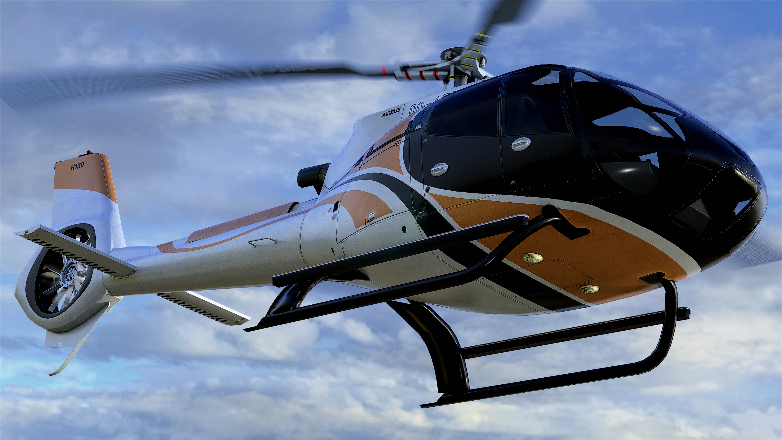 Animated Airbus H130 Helicopter 30 - Airbus Generic - Lowpoly LOD PBR