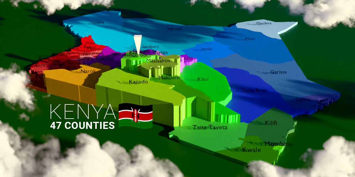 Kenya - 47 Counties Map (3D Pre-rendered Images) - Payhip