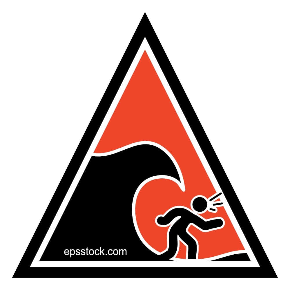 big wave Warning Sign