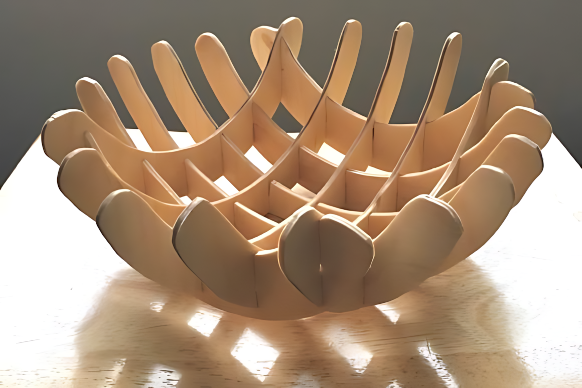 Minimalist small bowl laser file optimized for scroll saws and CNC machines — quick assembly, smooth edges, and ideal for birch plywood home decor pieces.