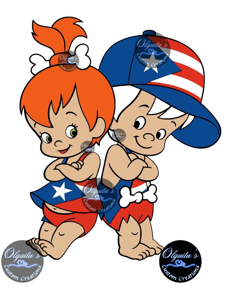 Bamm Bamm & pebbles Clipart