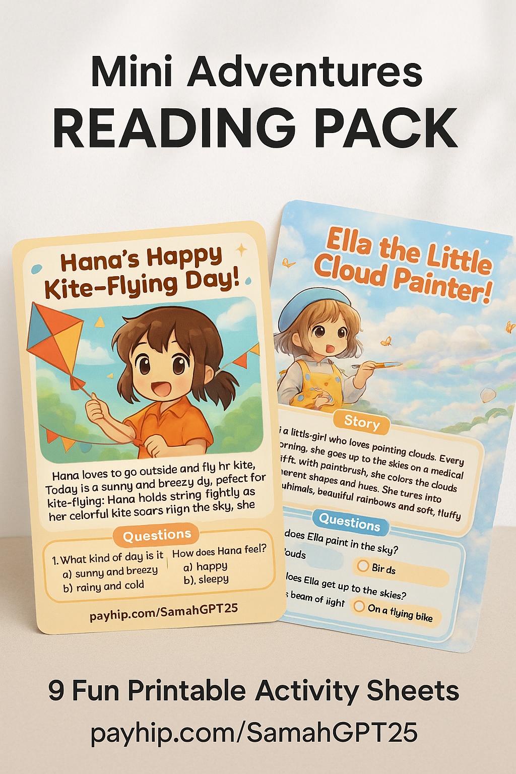 Mini Adventures Reading Pack – 9 Fun Printable Activity Sheets