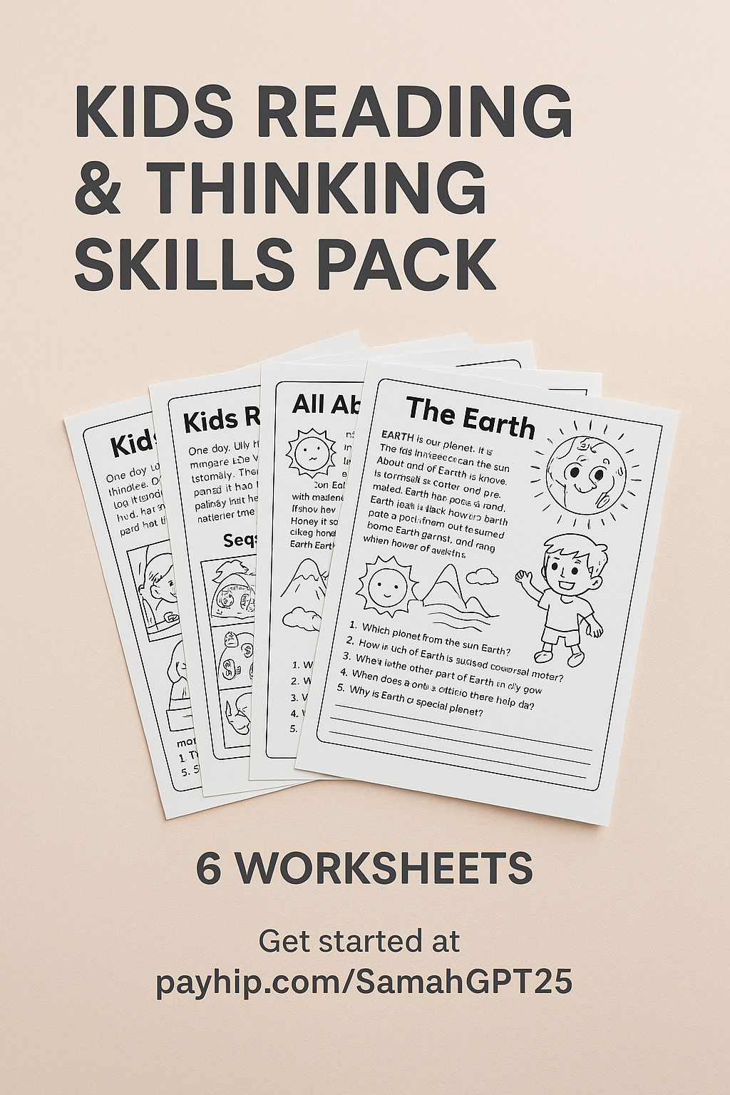 Reading Comprehension Made Easy (Ages 6–8) 6 Print & Go Worksheets for Confident Readers
