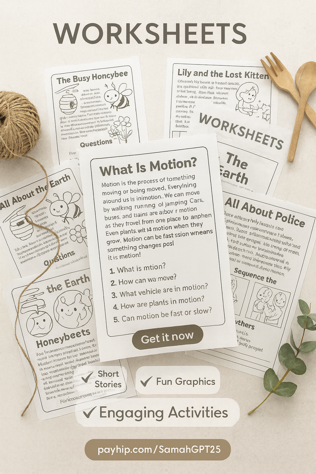 Reading Comprehension Made Easy (Ages 6–8) 6 Print & Go Worksheets for Confident Readers