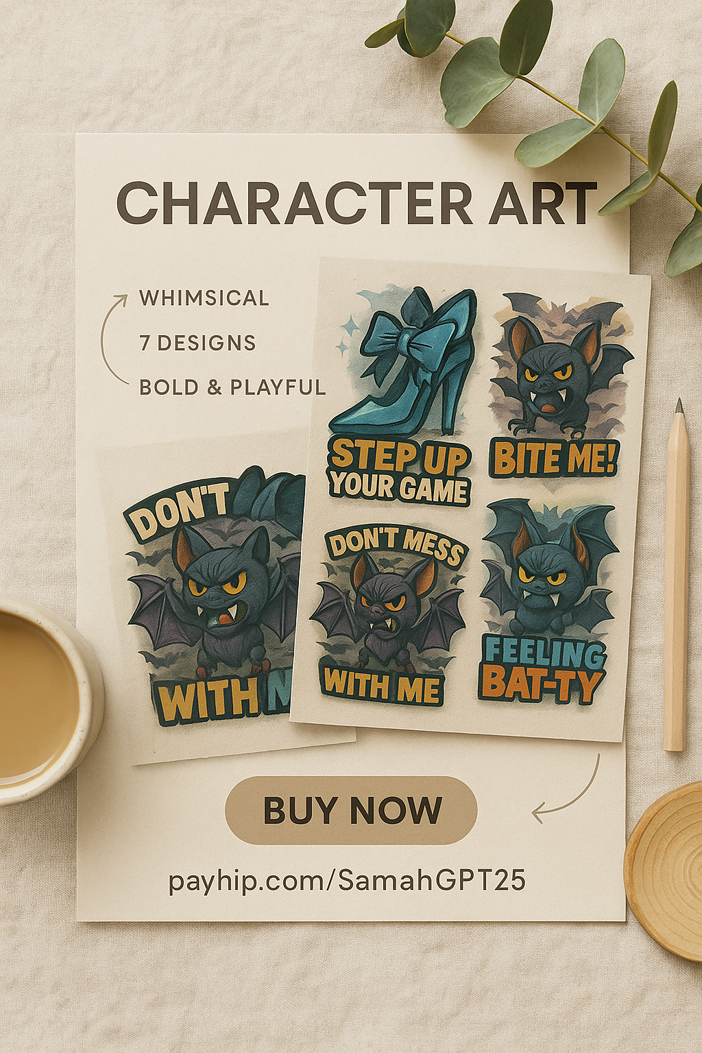 Whimsical Character Art Pack – 7 Bold & Playful Designs