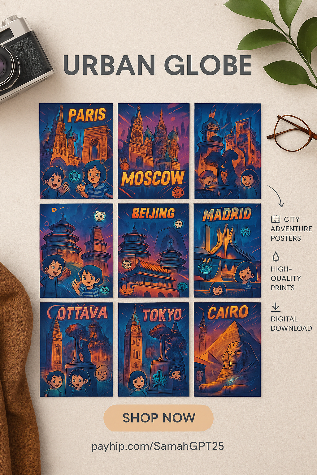 Urban Globe Wallpapers – 9 City Adventure Posters