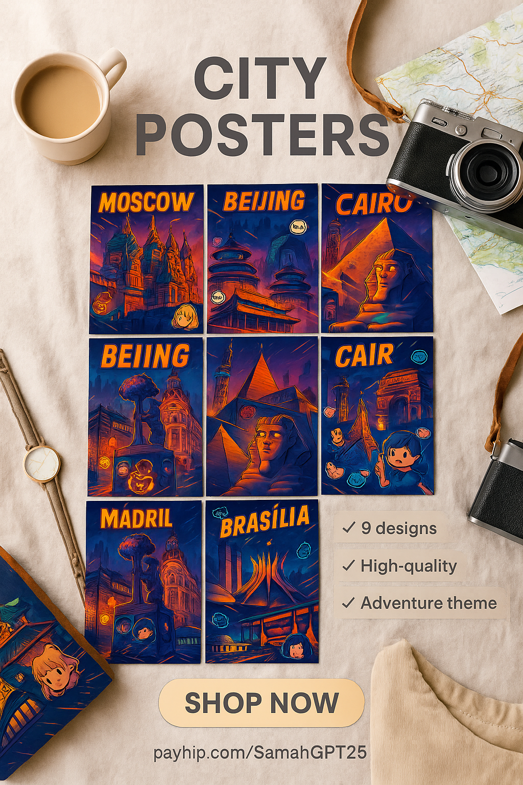 Urban Globe Wallpapers – 9 City Adventure Posters