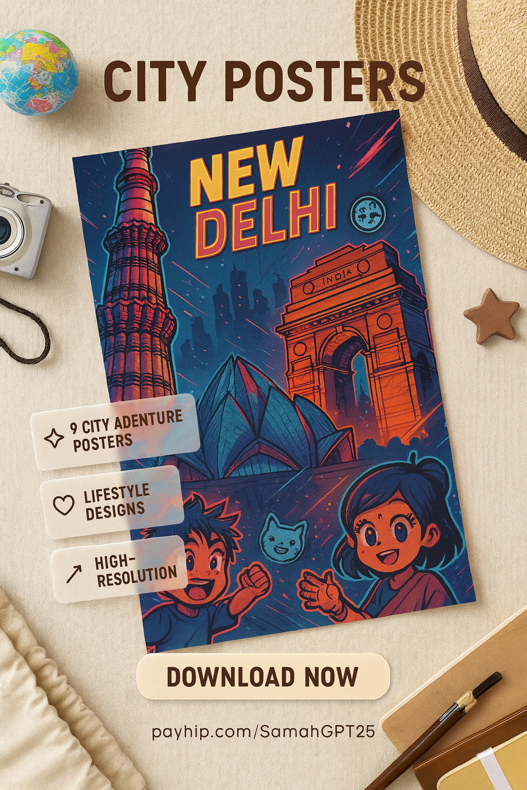 Urban Globe Wallpapers – 9 City Adventure Posters