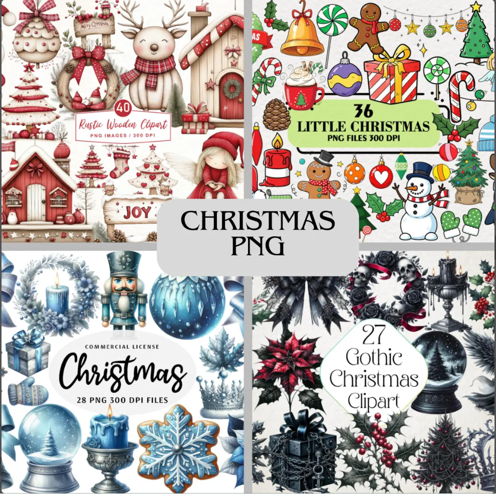 15000+ Christmas PNG Clipart Bundle, Holiday Digital Download