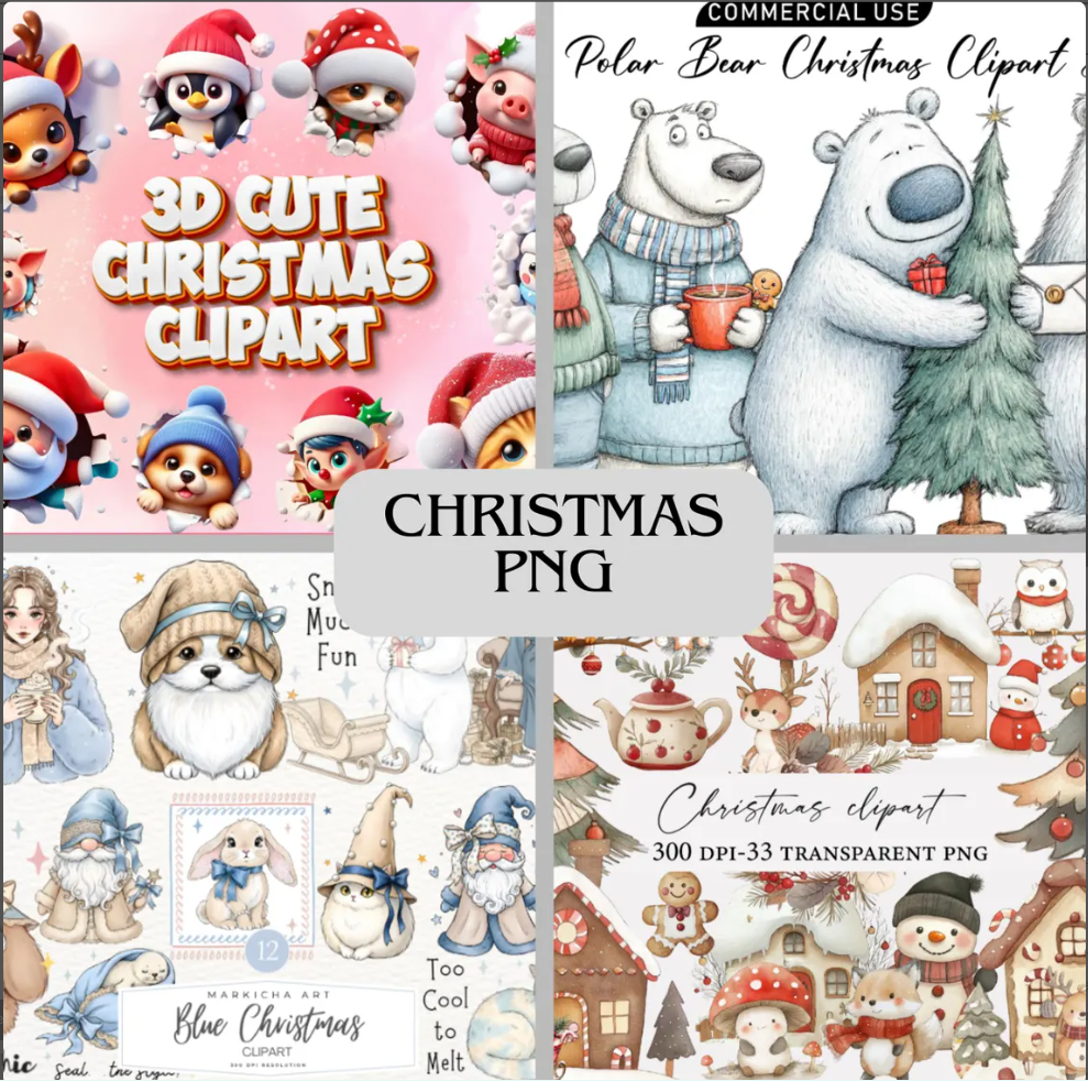 15000+ Christmas PNG Clipart Bundle, Holiday Digital Download