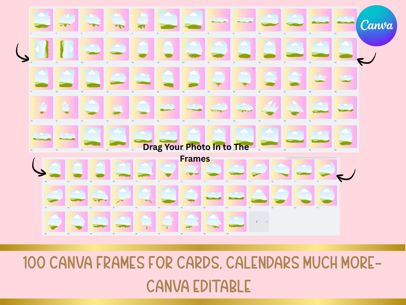 100 Canva Photo Frames – Editable Layouts for Cards, Calendars & More ...