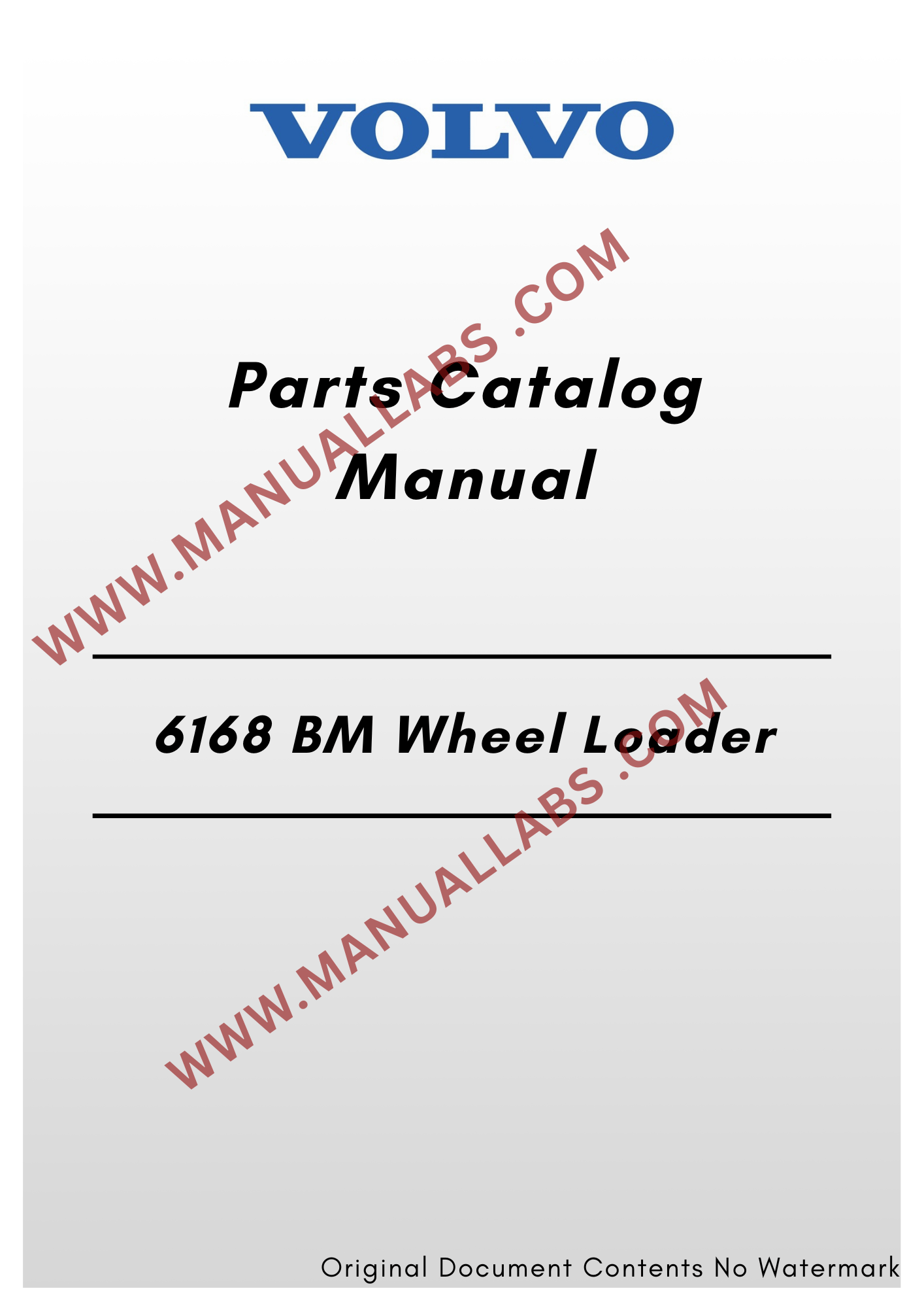 Volvo 6168 BM Wheel Loader Parts Catalog Manual