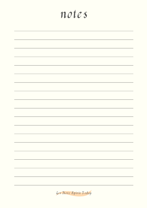 "Notes page from free printable journal with lined space for writing thoughts and reflections – clean minimalist design for daily journaling and self-reflection."