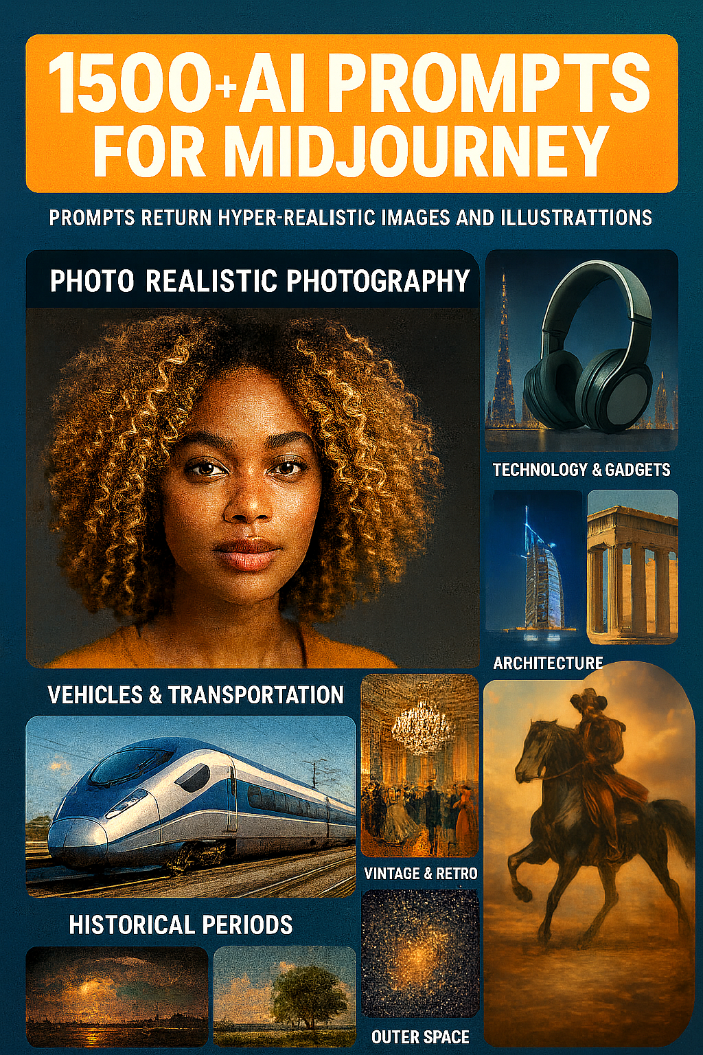 1500 AI Prompts for Midjourney - Photo-realistic Photography, Vehicles ...