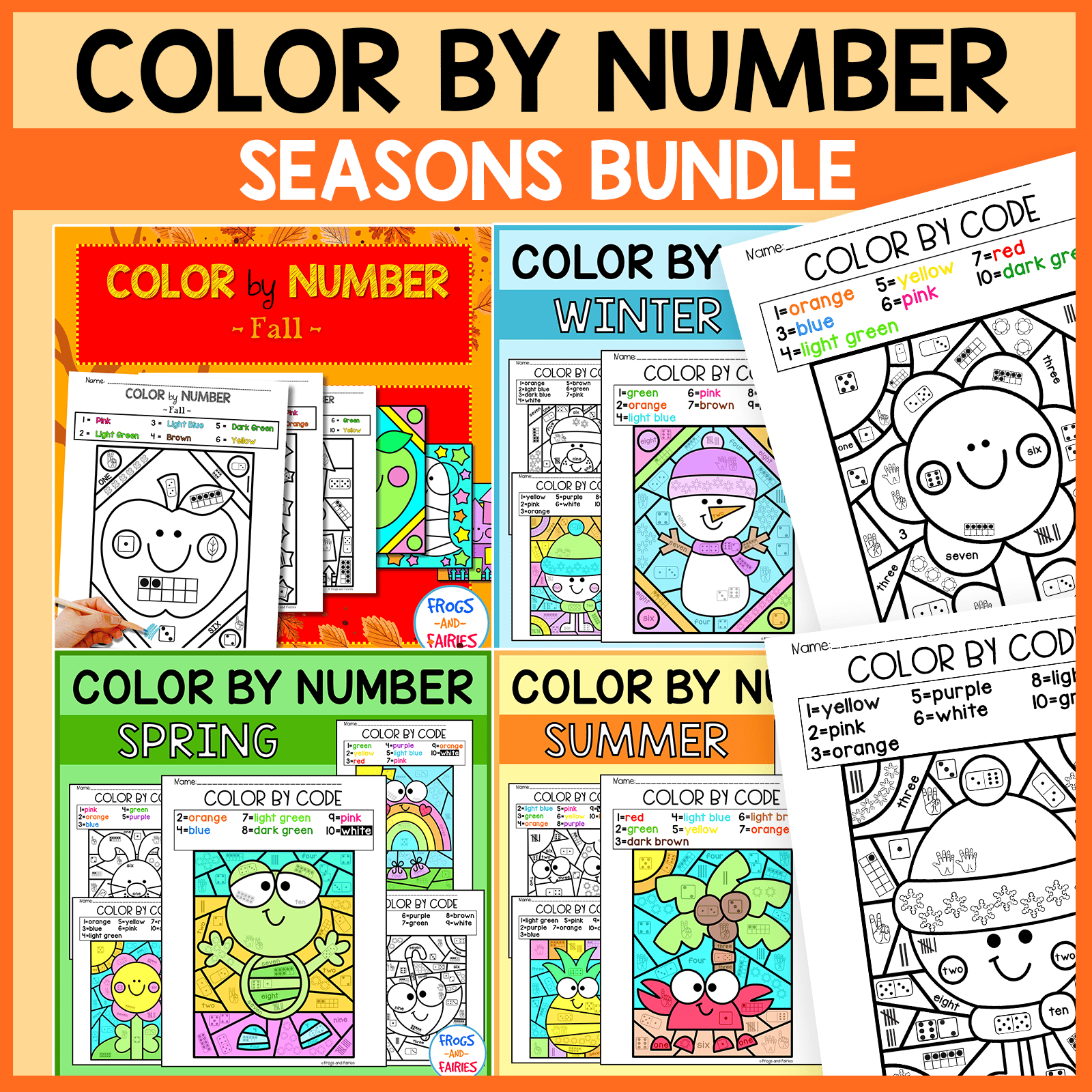 Color by Number Seasons Bundle