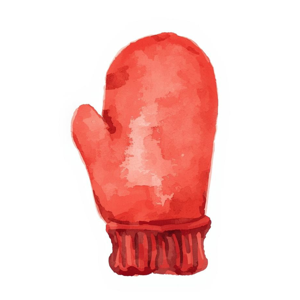 red mittent in a watercolour style