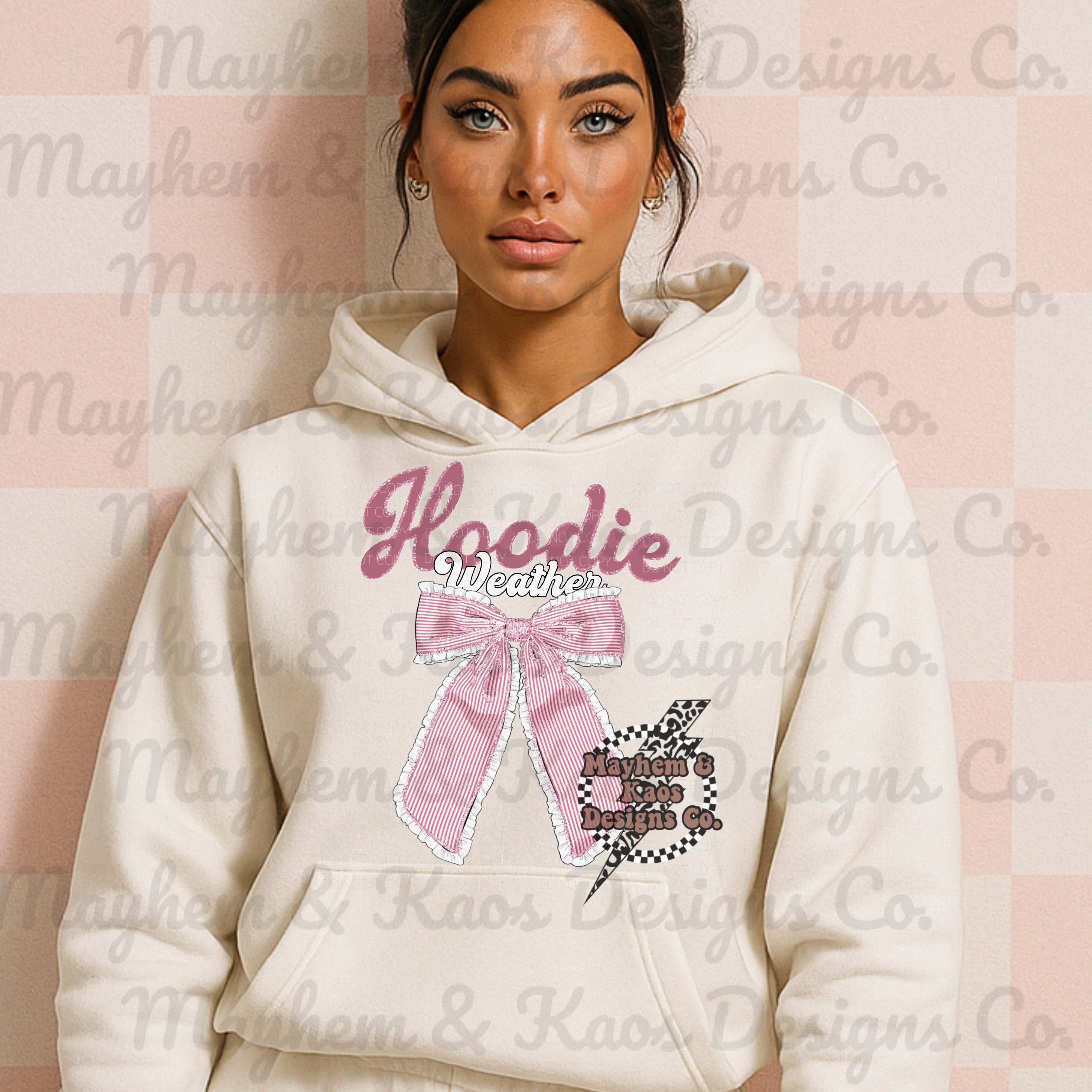 Hoodie weather pink bow - Payhip