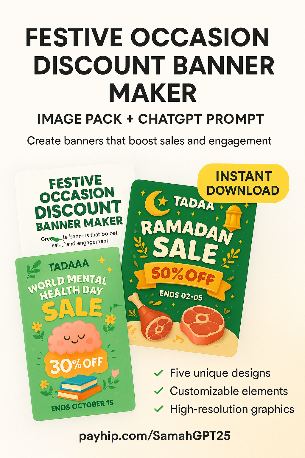 Instant Festive Sale Banners – Image Pack + ChatGPT Prompt