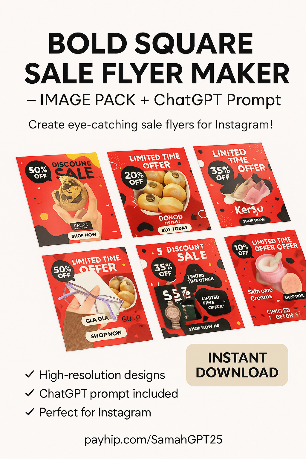 Bold Instagram Sale Flyers That Actually Sell (Image Pack + ChatGPT Prompt)