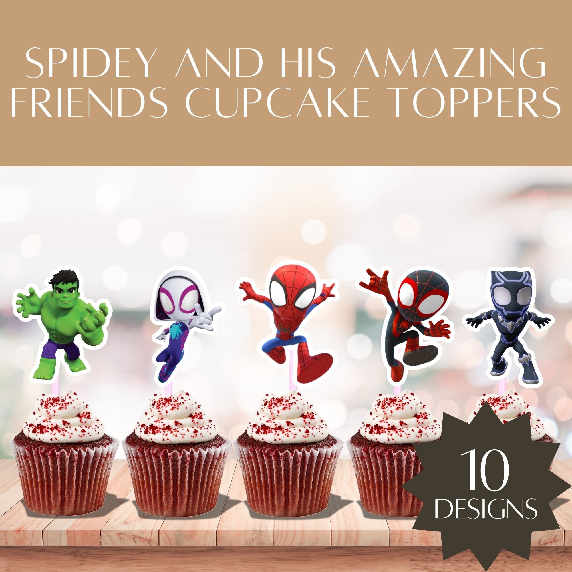 Printable Spidey and His Amazing Friends Cupcake Toppers - Payhip