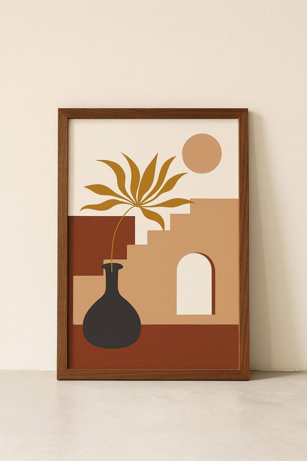 Abstract Botanical Vase Wall Art – Minimalist Modern Geometric Print ...