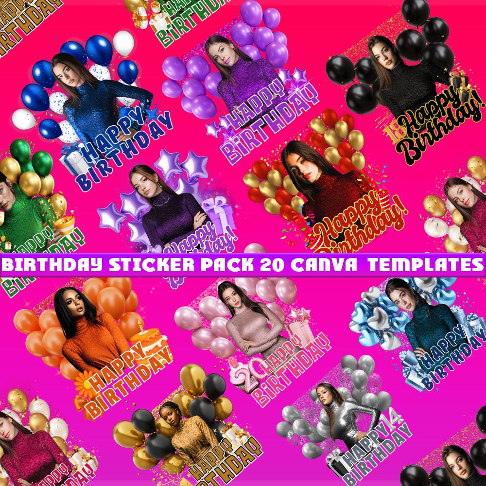 cup sticker template, birthday cup design, editable canva template, styrofoam cup sticker, mug design, party cup labels, printable birthday labels, canva birthday template, cup wrap template, party favors digital