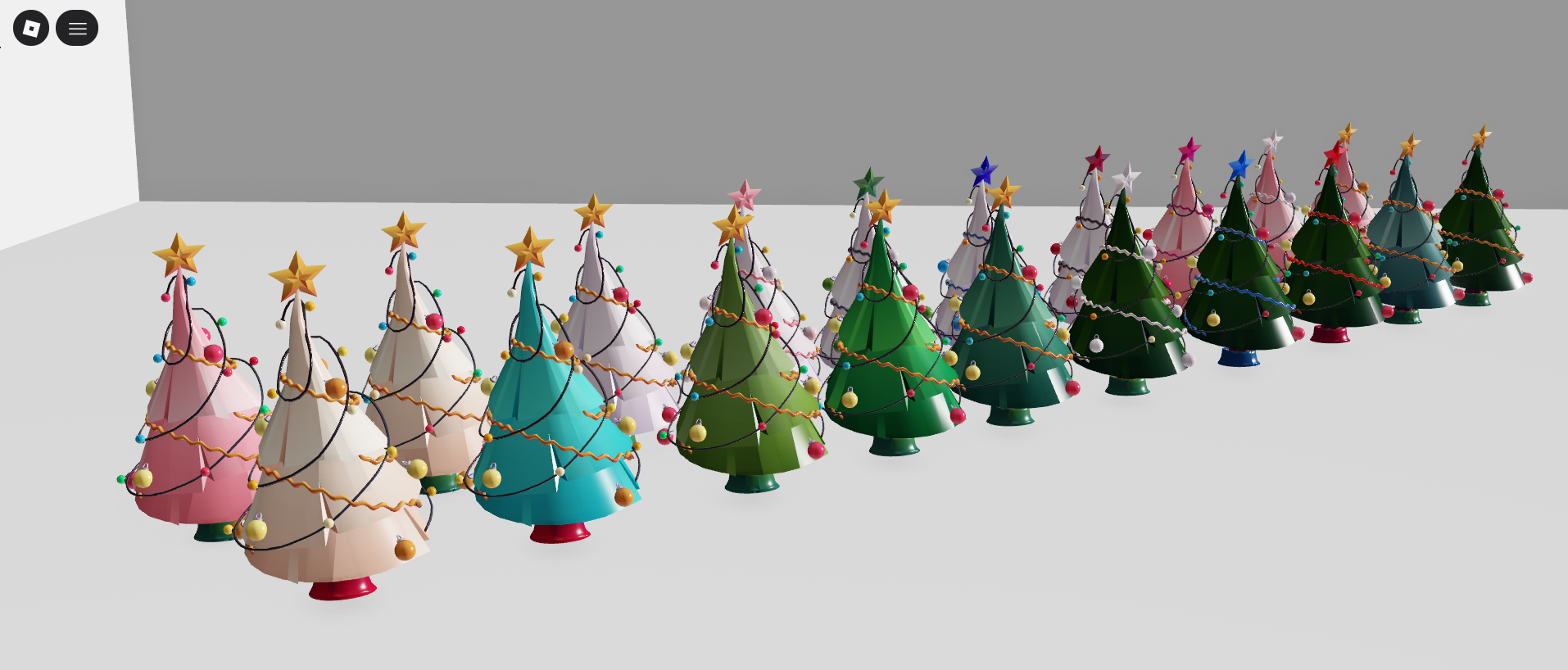 Low Poly Christmas Trees Pack Roblox – Stylized Winter Tree Collection