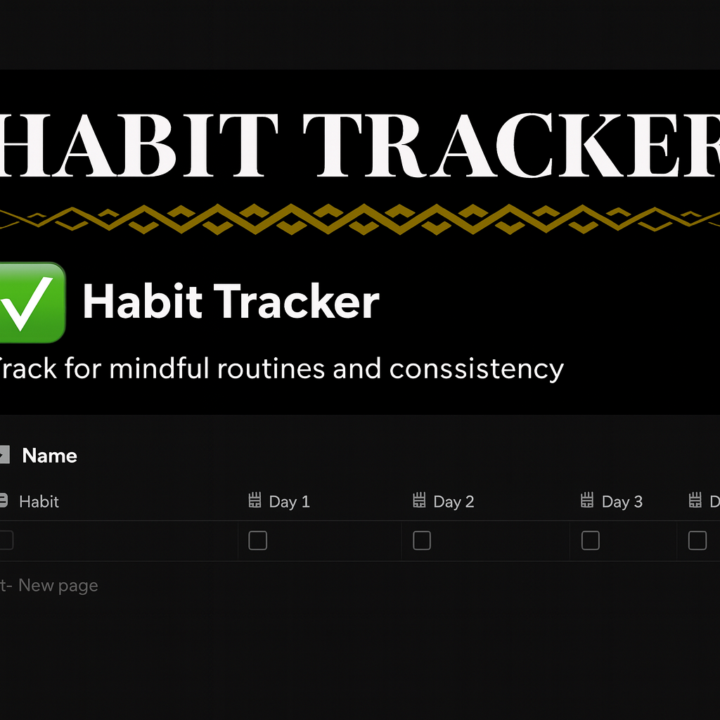 Habit tracking dashboard inside The Wealth Within Planner by WealthMuse