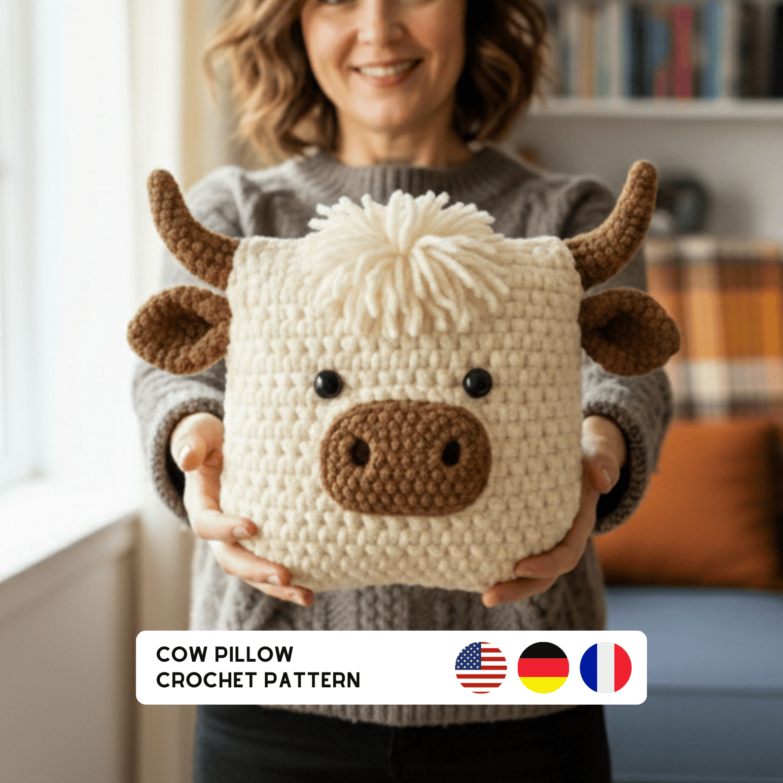 Highland Cow Crochet Pattern Pillow - Payhip