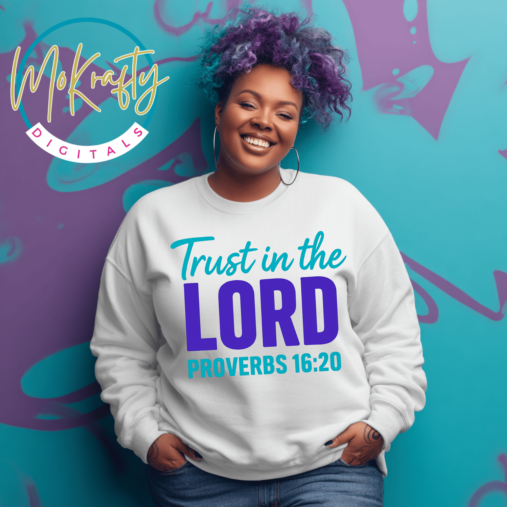 Trust in the Lord PNG โ Proverbs 16:20 Scripture Design (Purple ...