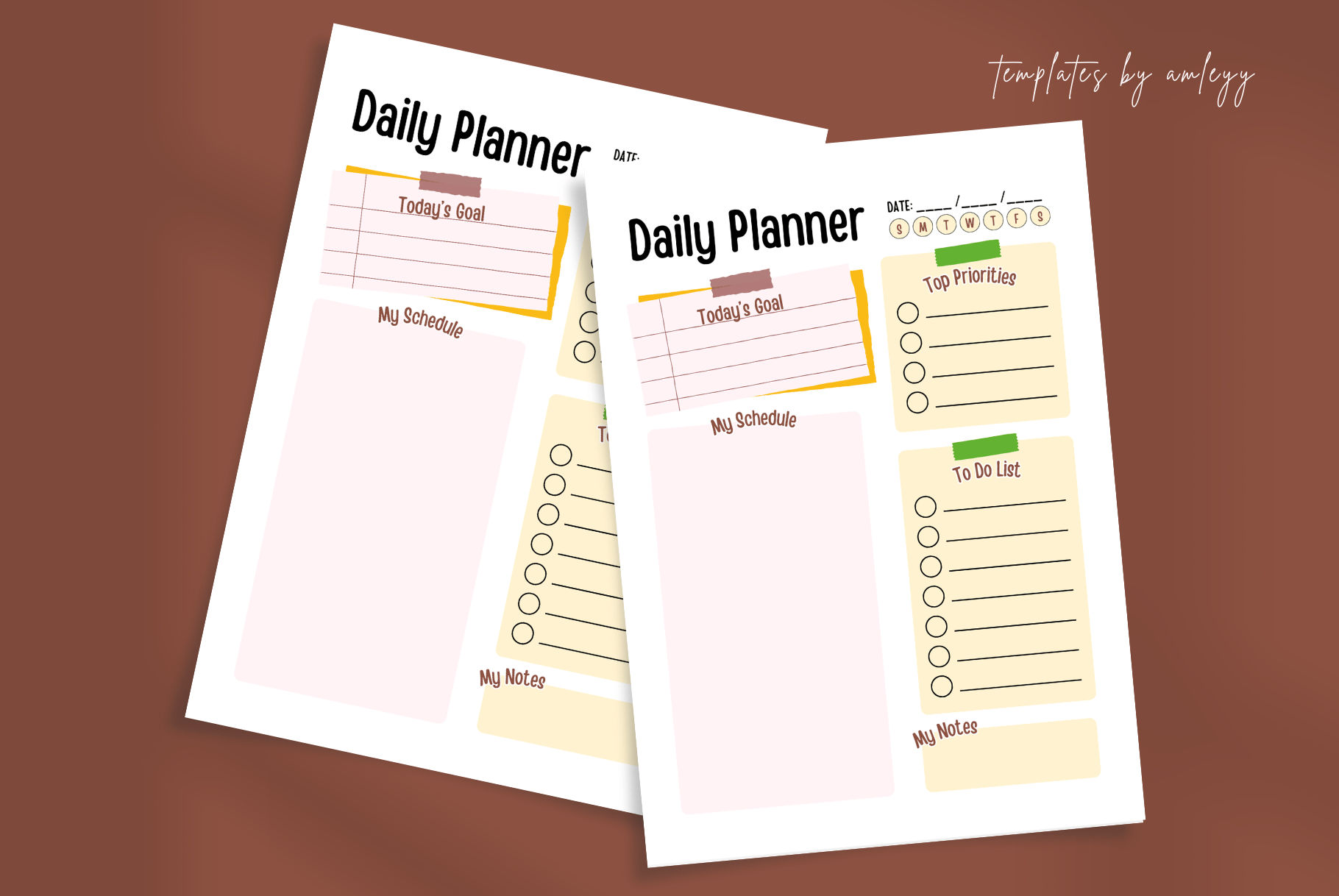 Kawaii Daily Planner Printable — Cute Pastel Planner Page — Editable ...