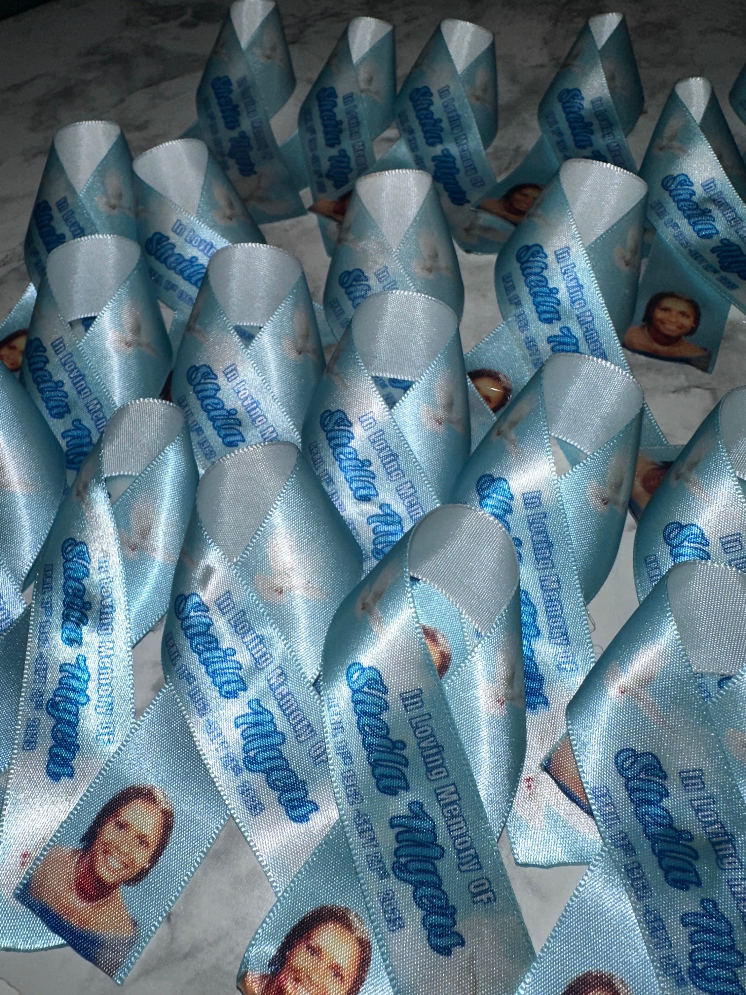 Set of 10 Large Memorial Ribbon Pins – Custom Colors & Personalized ...
