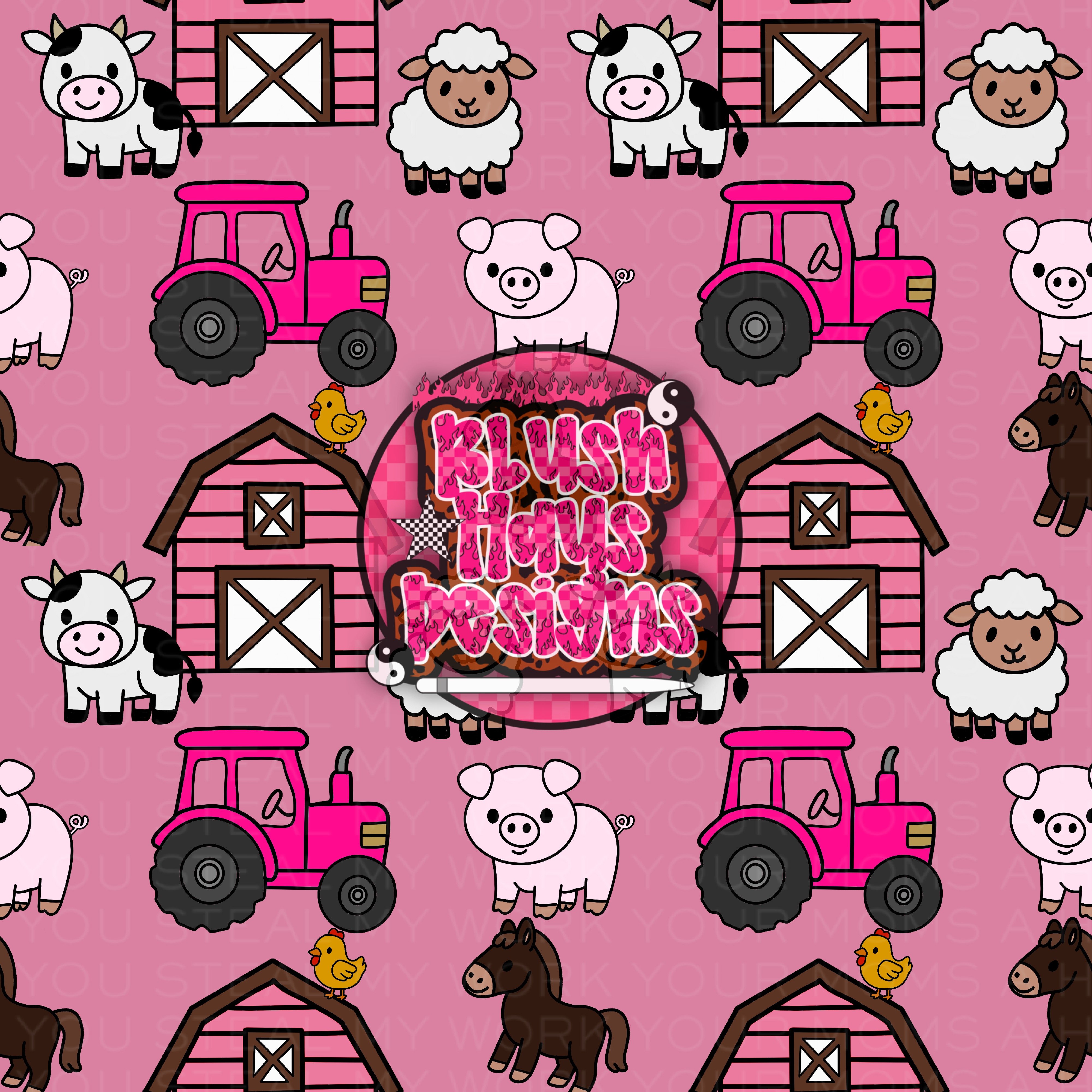 Pink Farm Pattern Pink farm ( pink background) - Payhip