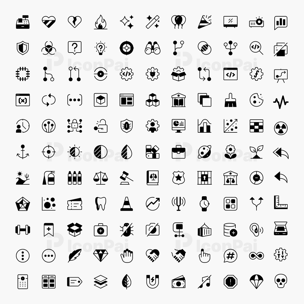 Basic UI Icons V5 – Half-filled style preview showing 125 modern UI and app icons.
