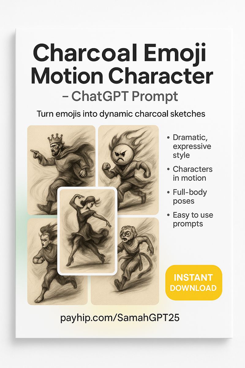 Turn Emojis Into Expressive Charcoal Characters (ChatGPT Prompt)
