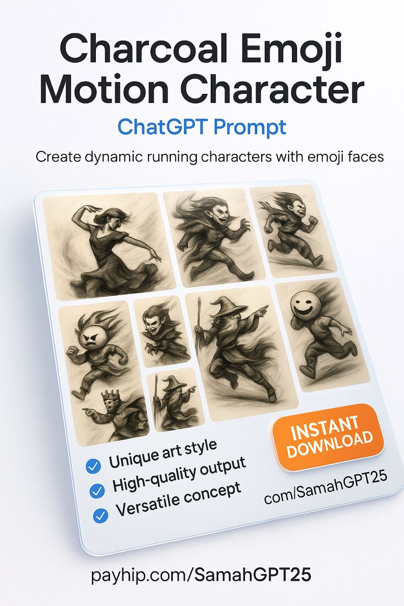 Turn Emojis Into Expressive Charcoal Characters (ChatGPT Prompt)