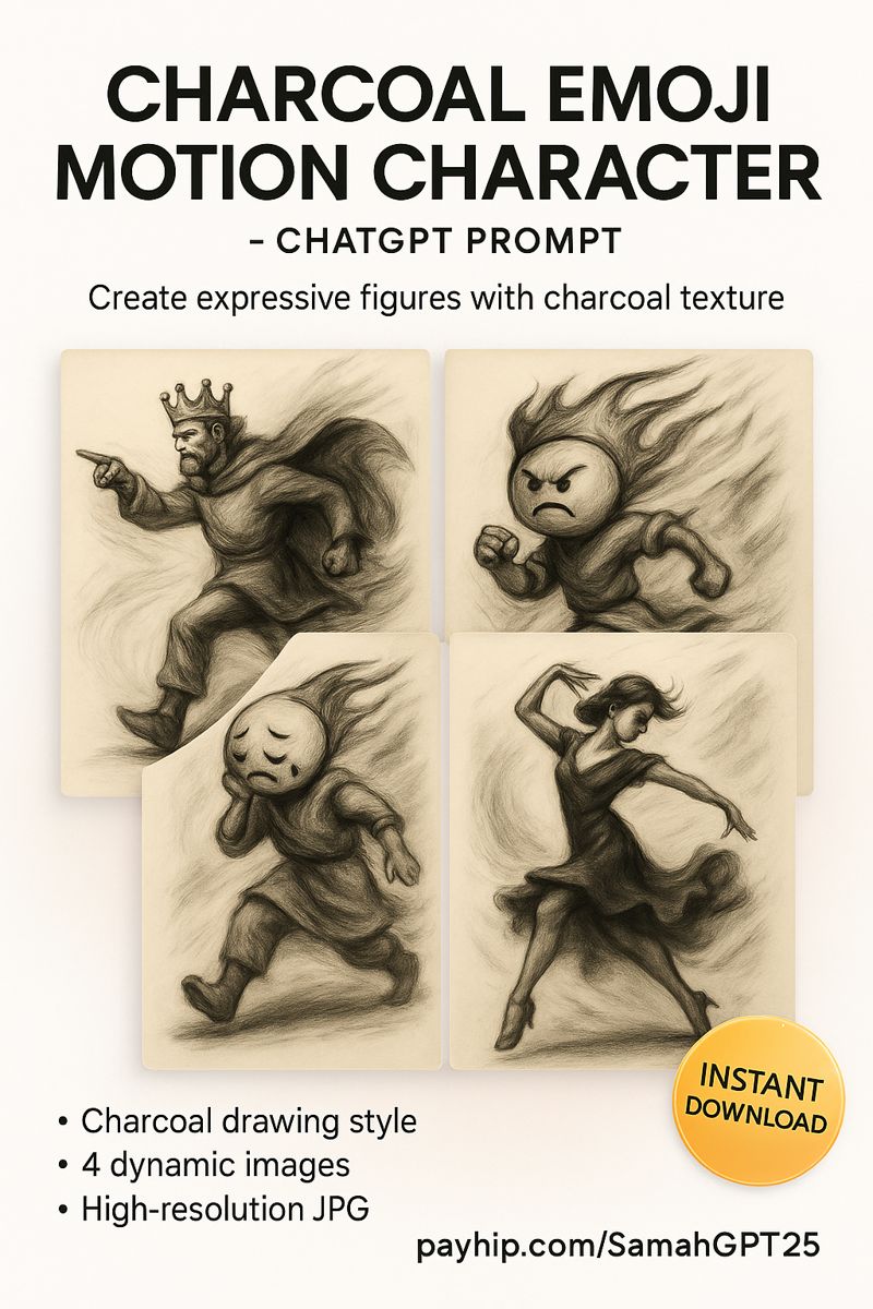 Turn Emojis Into Expressive Charcoal Characters (ChatGPT Prompt)