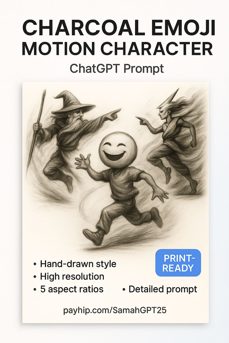 Turn Emojis Into Expressive Charcoal Characters (ChatGPT Prompt)